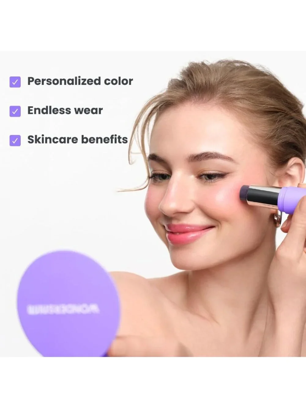 pH-Activated Cream Blush Stick - Long-Lasting Cheek Color, Easy Application